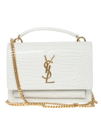 Saint Laurent Monogram Sunset Chain Wallet - White Crossbody Bags, Handbags  - SNT274015