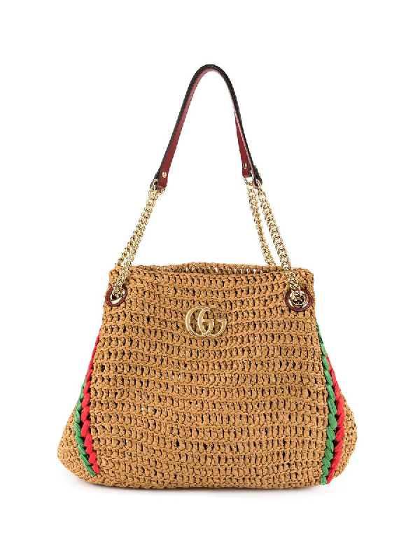 gucci marmont raffia bag