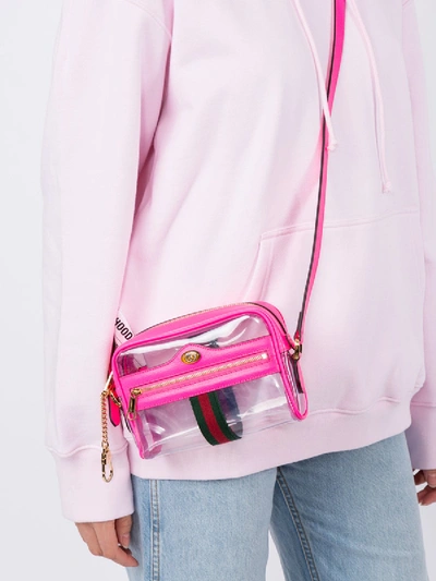 Gucci Ophidia Mini Transparent Bag In Pink