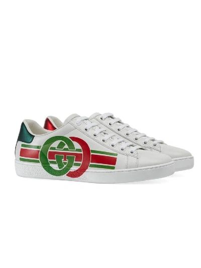 Shop Gucci Interlocking G Ace Sneakers In White