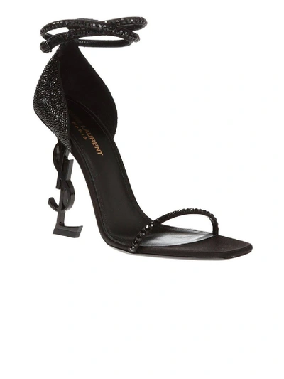 Shop Saint Laurent Black Swarovski Opyum 110 Sandal