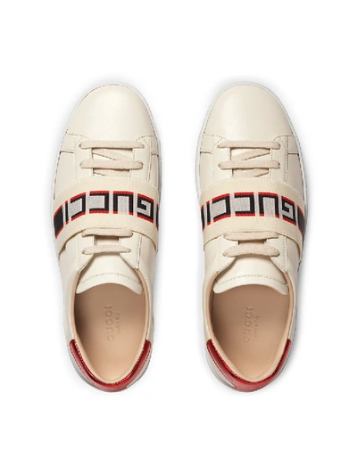 Shop Gucci Ace Sneaker With  Stripe In Neutral
