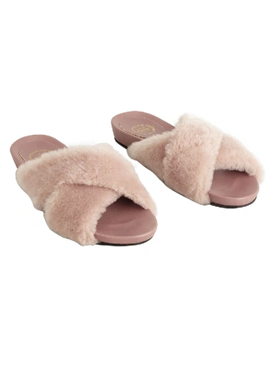 Shop Atp Atelier Doris Pink Fur Sandal