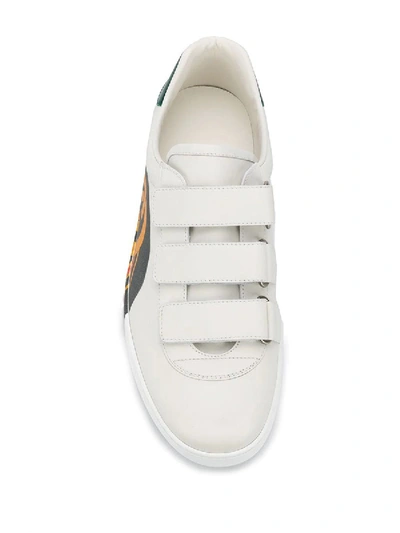 Shop Gucci Logo Rainbow Sneakers In White