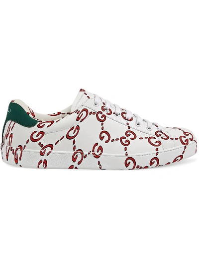 Shop Gucci Gg Print Ace Sneakers In Multicolor