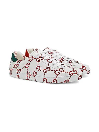 Shop Gucci Gg Print Ace Sneakers In Multicolor