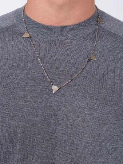 Shop M Cohen Geo Multi Triangle Necklace In Silver