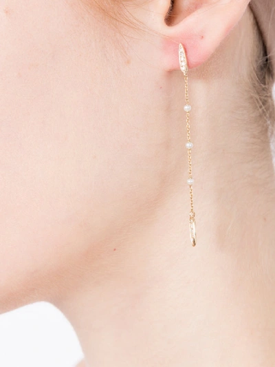 Shop Anissa Kermiche Pearl Rare Long Chain Earrings