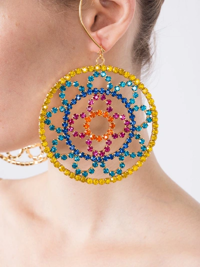 Shop Area Crystal Cupchain Crochet Earrings In Multicolor