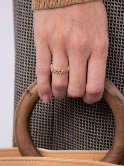 Shop Eva Fehren Rex Band Pave  Ring Rose Gold