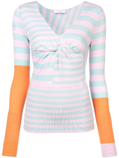 Shop Tome Striped Fitted Jumper In Multicolor