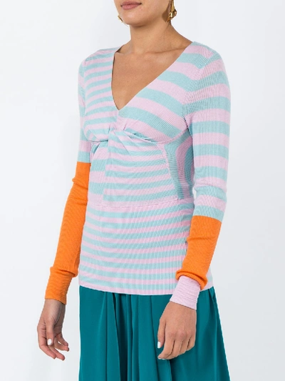 Shop Tome Striped Fitted Jumper In Multicolor