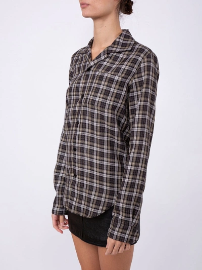 Shop Saint Laurent Long-sleeved Checkered Shirt In Multicolor