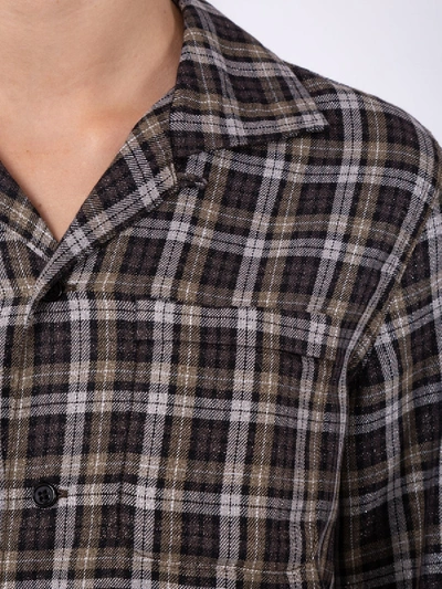 Shop Saint Laurent Long-sleeved Checkered Shirt In Multicolor