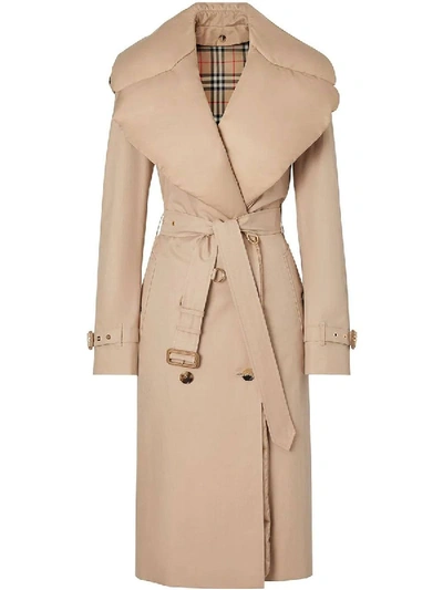 Shop Burberry Kensington Gabardine Coat In Neutral