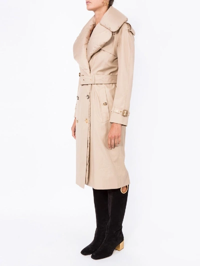 Shop Burberry Kensington Gabardine Coat In Neutral