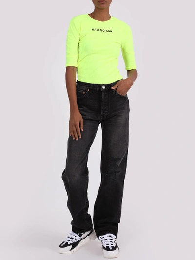 Shop Balenciaga Neon Yellow Top