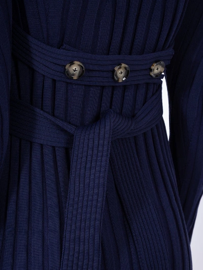 Shop Proenza Schouler Navy Ribbed Knit Midi Dress