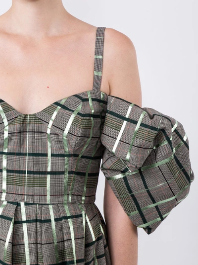 Shop Rosie Assoulin Off-shoulder Check Gown