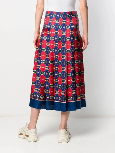 Shop Gucci Gg Waves Pleated Skirt In Multicolor