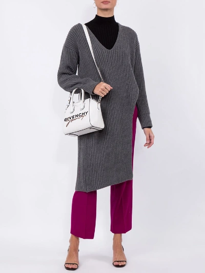Shop Stella Mccartney Grey Side Slit Sweater