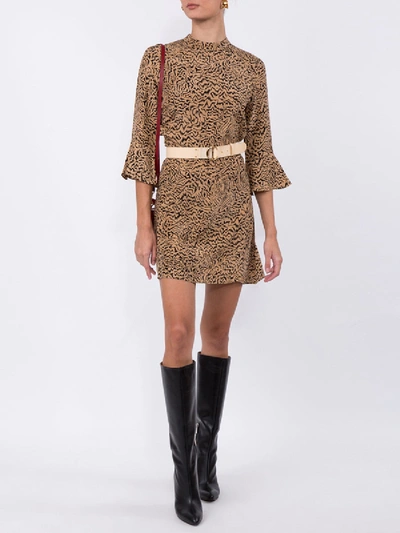 Shop Hvn Ashley Mini Dress In Brown