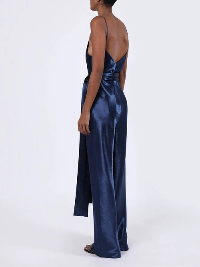 Shop Galvan Metallic Blue Jumpsuit