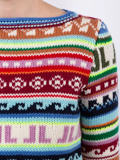 Shop Lanvin Jl Monogram Jacquard Motif Sweater In Multicolor
