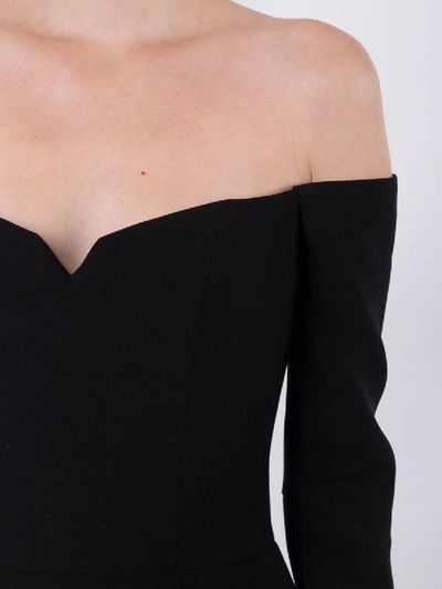 Shop Rasario Cold-shoulder Crepe Corset Gown In Black