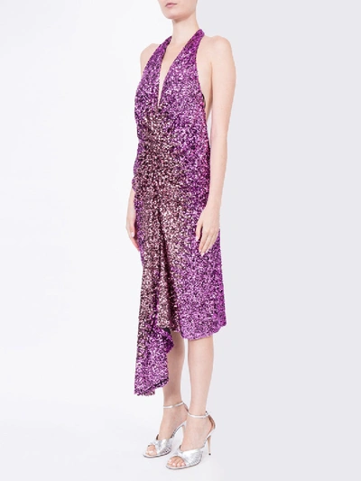 Shop Halpern Purple Sequined Dress