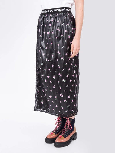 Shop Alexander Wang Black Floral Shorts Skirt