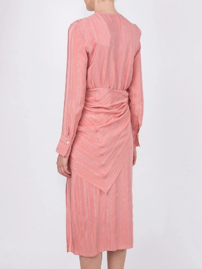 Shop Altuzarra Metallic Striped Dress In Pink