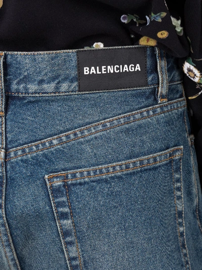 Shop Balenciaga Blue High-waisted Flared Jeans