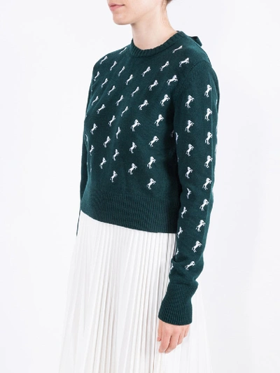 Shop Chloé Dark Pine Horse Embroidered Jumper