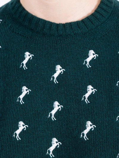Shop Chloé Dark Pine Horse Embroidered Jumper