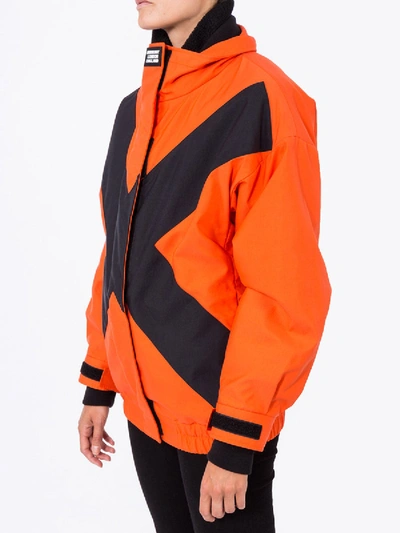 Shop Burberry Orange Contrast X Detail Jacket