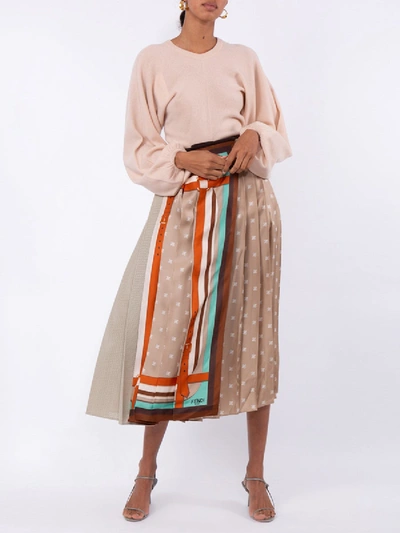 Shop Fendi Multicolored Monogram Wrap Skirt