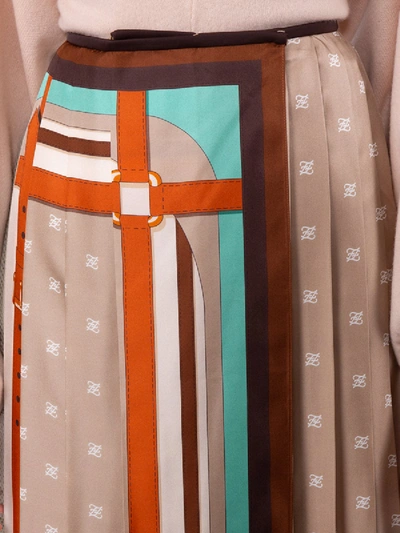 Shop Fendi Multicolored Monogram Wrap Skirt