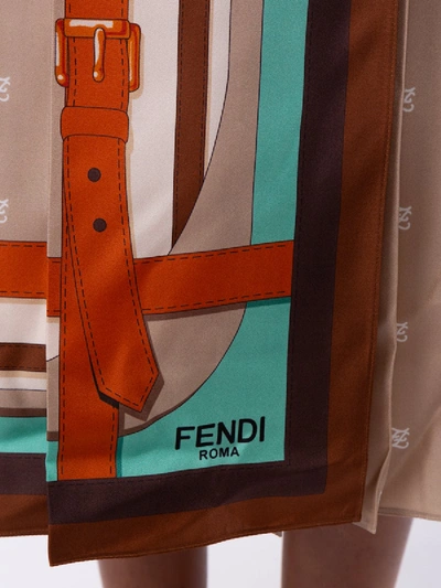 Shop Fendi Multicolored Monogram Wrap Skirt