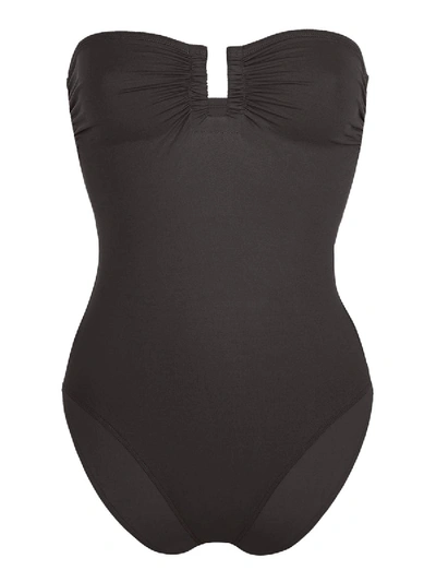 Shop Eres Cassiopee One-piece Swimsuit Chic Charcoal Grey In Black