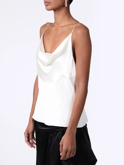 Shop Cushnie Silk Cowl Neck Top White