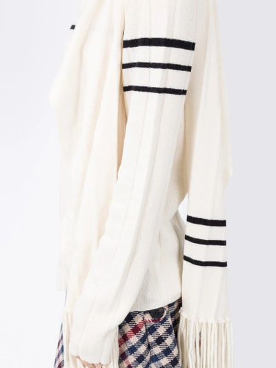 Shop Jw Anderson Fringe Scarf Knitted Sweater