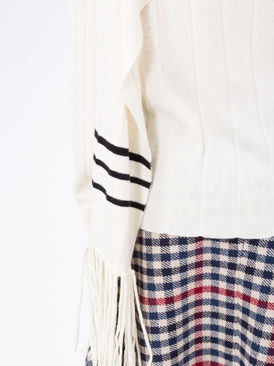 Shop Jw Anderson Fringe Scarf Knitted Sweater