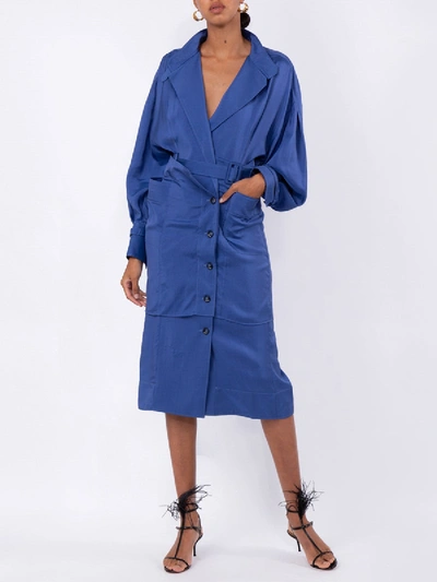 Shop Jacquemus La Robe Seya Shirt Dress In Blue