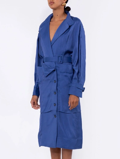 Shop Jacquemus La Robe Seya Shirt Dress In Blue
