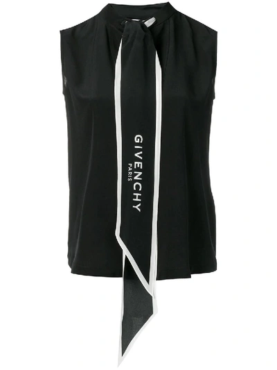 Shop Givenchy Logo Print Scarf Vest Black