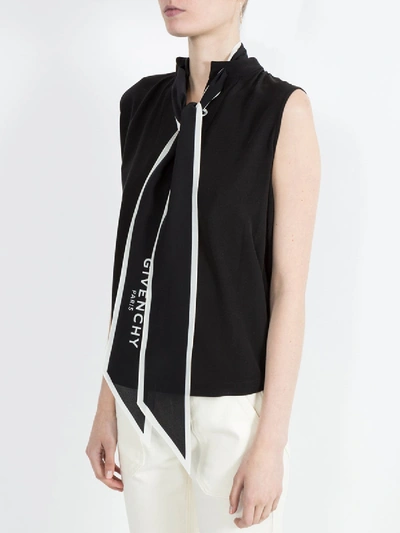 Shop Givenchy Logo Print Scarf Vest Black