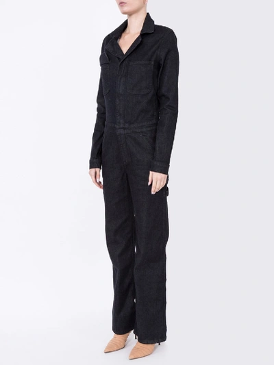 Shop Eve Denim Julia Denim Jumpsuit In Black