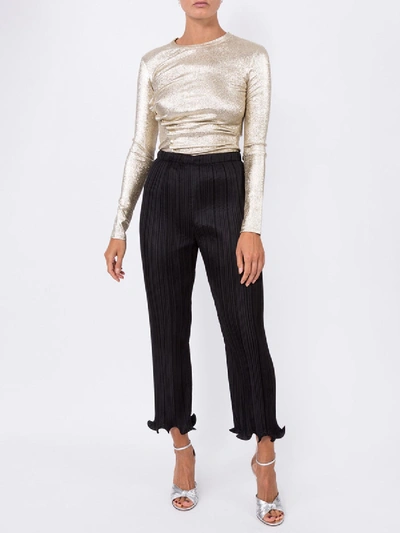 Shop Givenchy Ruffled Pleated Trousers In Black