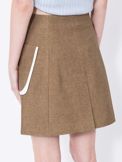 Shop Fendi Buttoned Double-breasted Skirt In Neutral